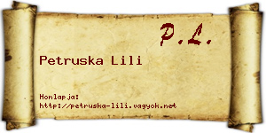 Petruska Lili névjegykártya