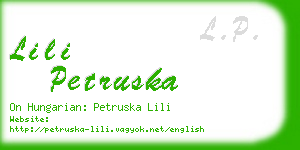 lili petruska business card